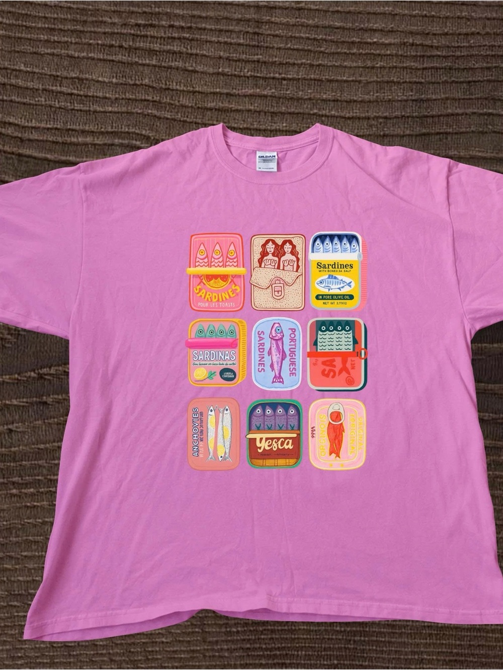 Colorful Sardine Fish Can Graphic T-shirt
